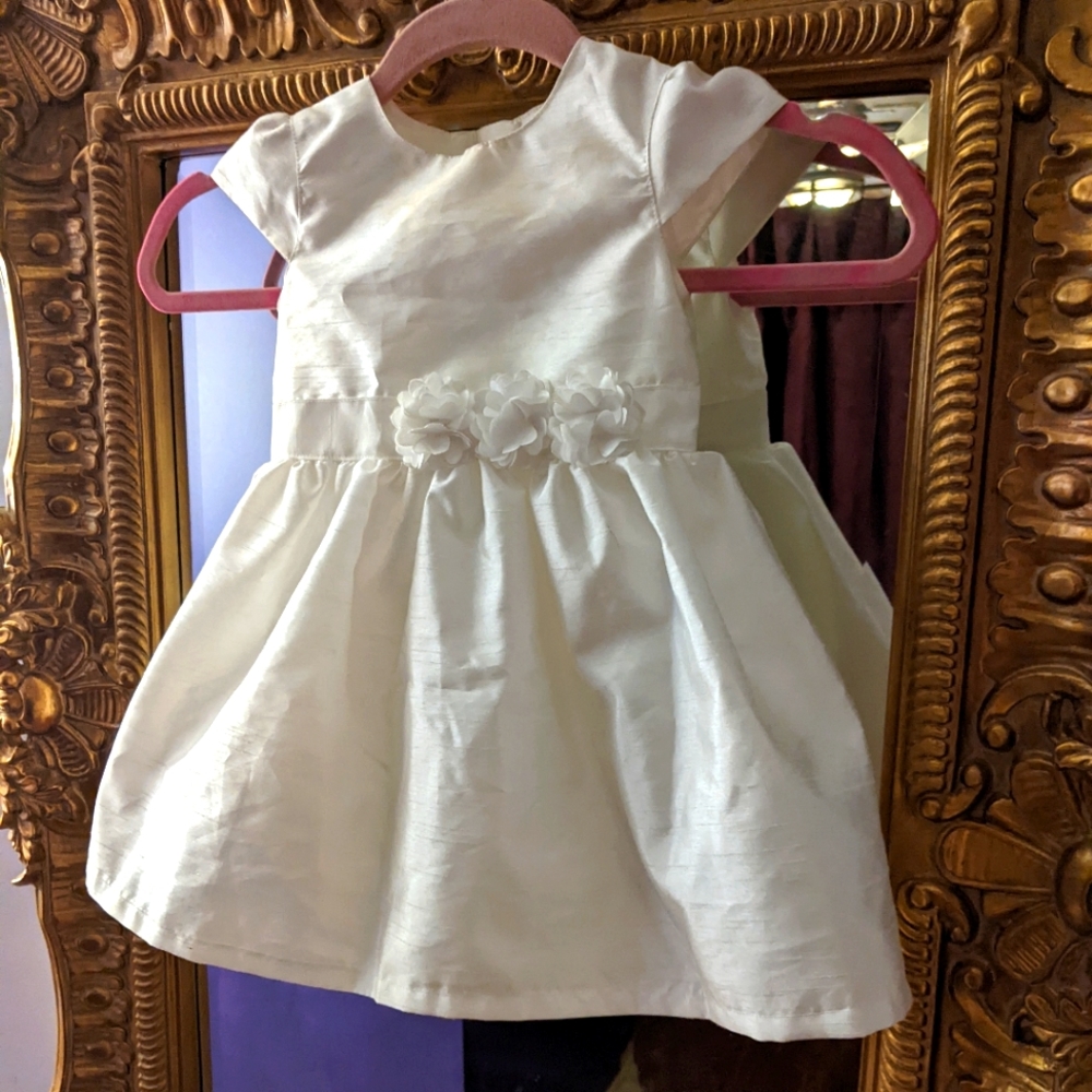 Carter's white satin baptism/flower girl dress